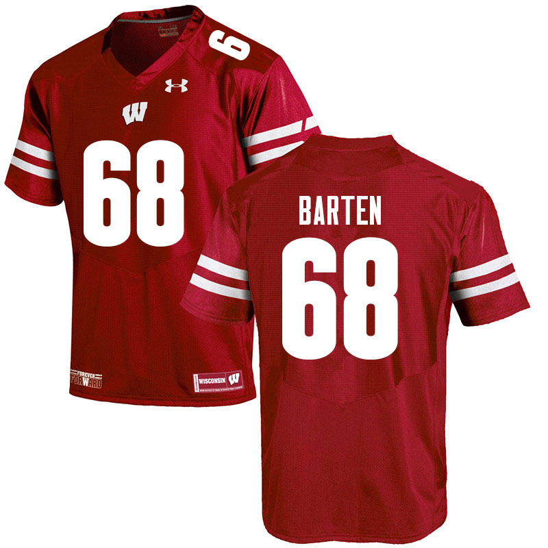 Men #68 Ben Barten Wisconsin Badgers College Football Jerseys Sale-Red